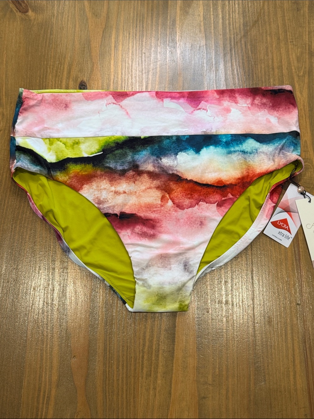 NWT CALIA by Carrie Underwood Multicolor Watercolor Bikini Bottoms 1X